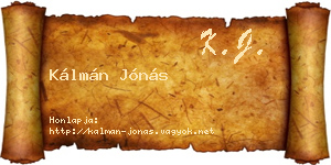 Kálmán Jónás névjegykártya